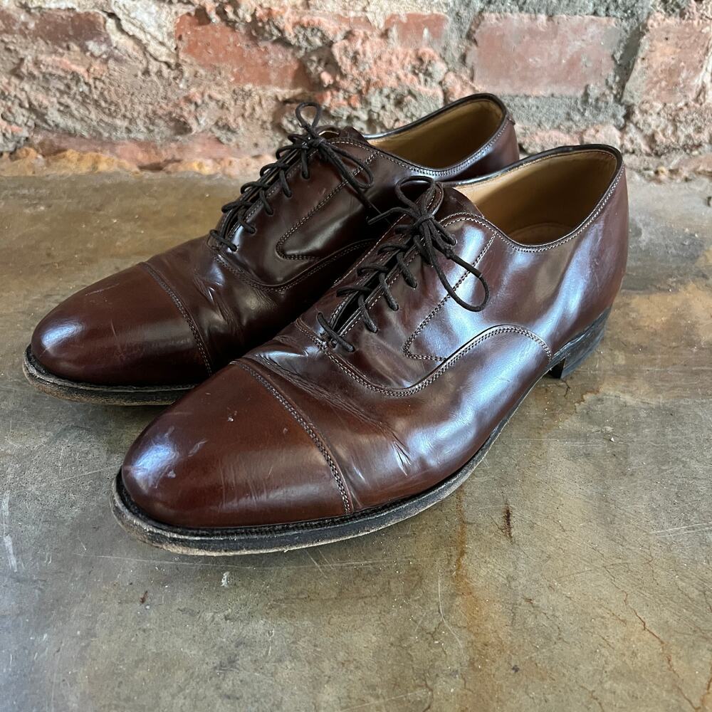 Johnston & Murphy Optima MADE IN USA Men's Brown Cap-Toe Dress Shoes 8.5 D / B